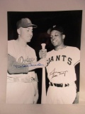 Willie Mays Duke Snider dual signed autographed 8x10 photo TAA COA 226