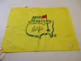 Phil Mickelson signed autographed 2010 Masters pin flag PAAS COA 870