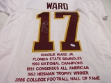 Charlie Ward of the Florida State signed autographed football jersey PSA Sticker 207