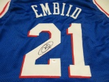 Joel Embiid of the Philadelphia 76ers signed autographed basketball jersey PAAS COA 436