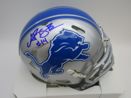 Amon-Ra St Brown of the Detroit Lions signed autographed mini football helmet PAAS COA 311