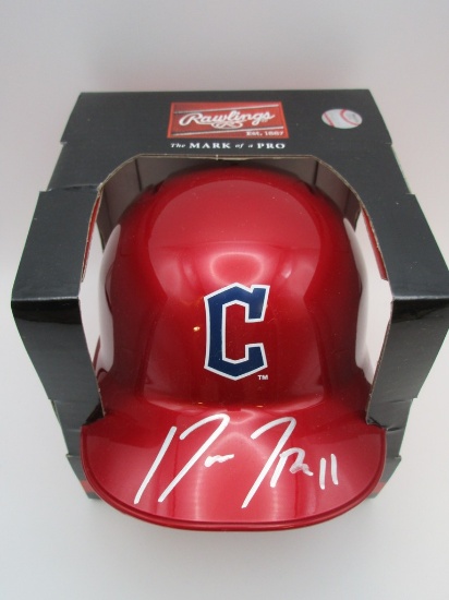 Jose Ramirez of the Cleveland Guardians signed autographed mini batting helmet PAAS COA 906