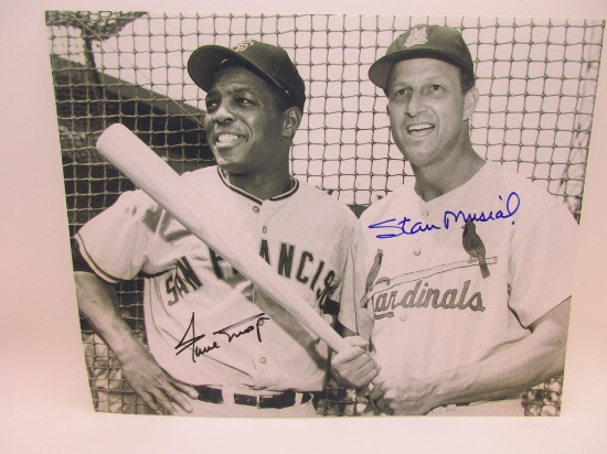 Willie Mays Stan Musial signed autographed 8x10 photo TAA COA 189
