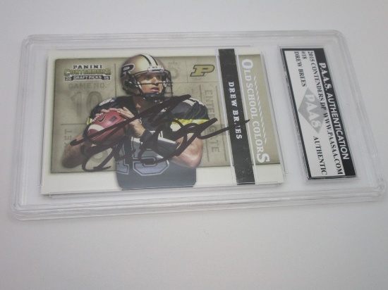 Drew Brees of the New Orleans Saints signed autographed slabbed football card PAAS COA 960