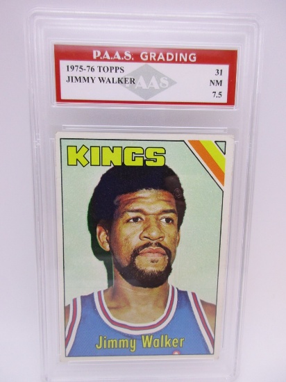 Jimmy Walker Kings 1975-76 Topps #31 graded PAAS NM 7.5