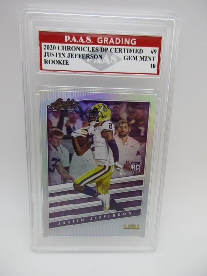 Justin Jefferson LSU 2020 Chronicles DP Certified ROOKIE #9 graded PAAS Gem Mint 10