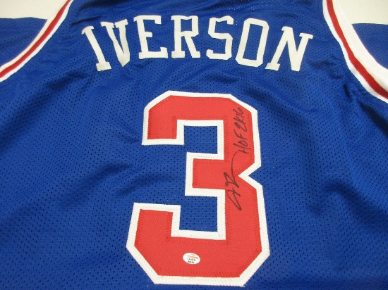 Allen Iverson of the Philadelphia 76ers signed autographed basketball jersey PAAS COA 435