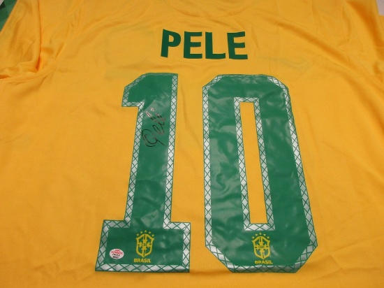Pele of Brasil signed autographed soccer jersey PAAS COA 527