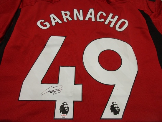 Alejandro Garnacho of Manchester United signed autographed soccer jersey PAAS COA 607