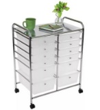 Seville Classics 12-Drawer Rolling Organizer Cart