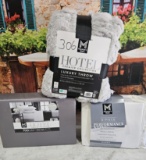 Queen Sheet Set & Luxury Throw Lot