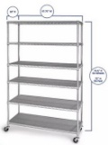 Heavy Duty 6 Tier Wire Shelf on Casters