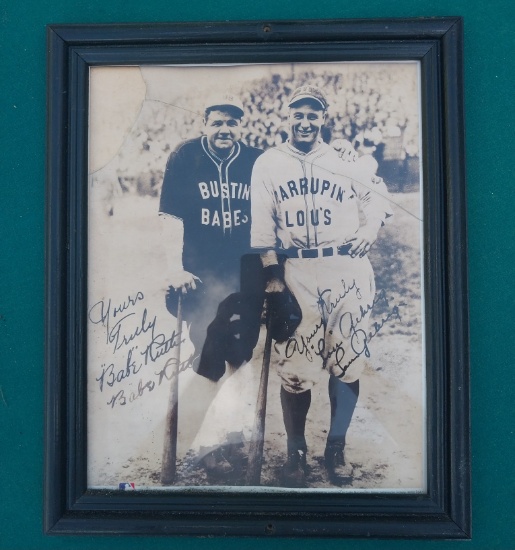 Babe Ruth and Lou Gehrig - Autographed Piece