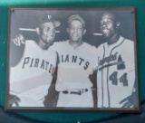 Willie Mays, Roberto Clemente and Hank Aaron Photo Plaque