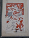 Pittsburgh Steelers and Penquins - Newspaper's Precopy Drawing by Wienstein- 4/19/70