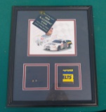 Dale Jarrett - Actual metal Sheet Piece - Raced Used - Framed - As Is