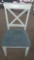 Canadel Chair - Solid White wood w Blue Seat