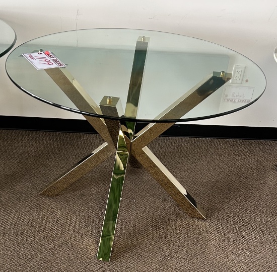 42 inch Round Gold Base Bella Dining Table