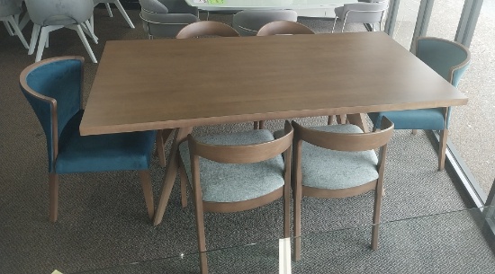 Birch Solid Wood Table and 6 Chairs - 2 styles of chairs by Bermex