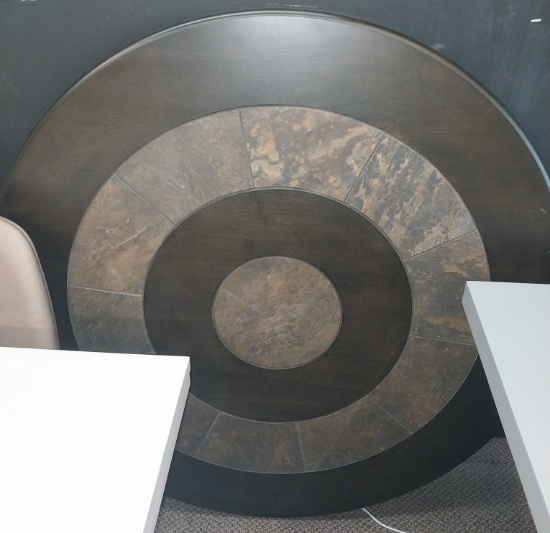 48 in Round Wood and Ceramic Table top
