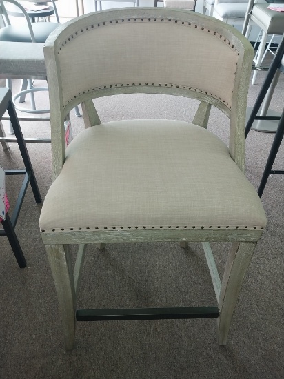 Pushpin and Cloth barstools in off white