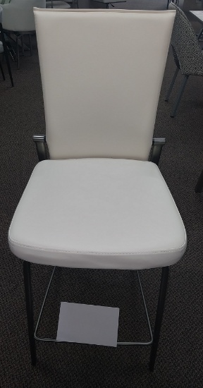 White and Brushed Nickel Barstool