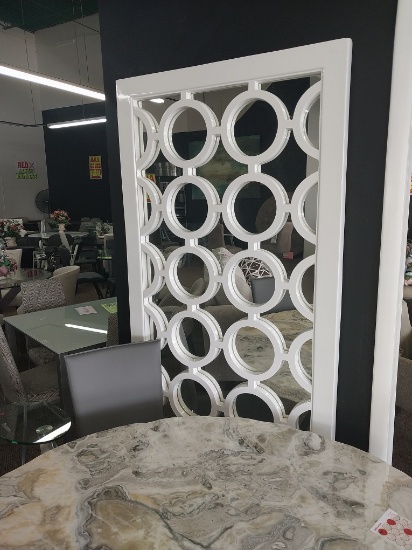 Modern White Lacquer Floor Length Mirror