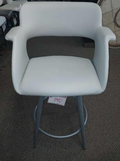 Swivel Barstool in White and Grey
