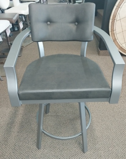 Swivel Barstool in Grey on grey