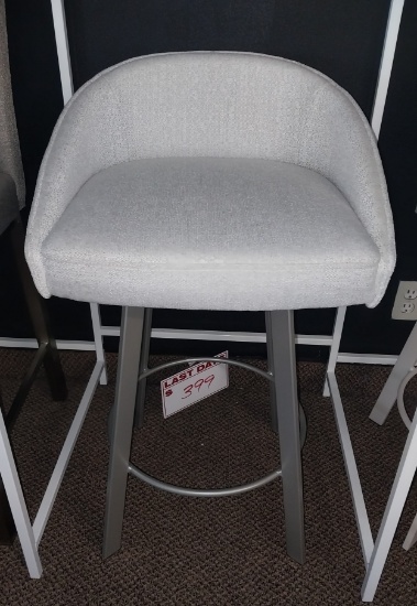 Trica Swivel Barstool - Grey on Grey