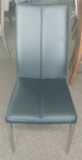 Black Leather Side Chair with Chrome base