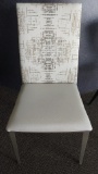 Johnston Casuals - Audrey Chair - two Toned Upholstered w Stain Nickel Legs