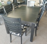 Solid Birch Table 7 Pc Set - 42 x 64 w 2 20in Leaves - 6 chairs by Bermex - Opens to 104 in with ext