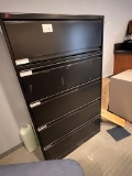 Black 5 Drawer Lateral File Cabinet
