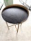 Round Side Table with Gold Legs and Gold 