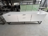 Lacquered TV Stand with(2) Doors and (2) Drawers,