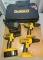 Dewalt 18V Cordless 3 Drills, charger and 2 batteries