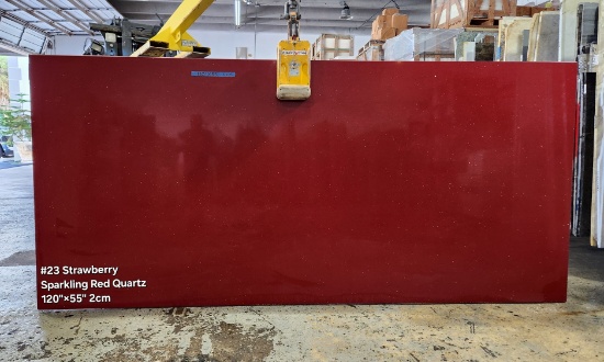 Strawberry sparkling Red Quartz 120" x 55" 2CM