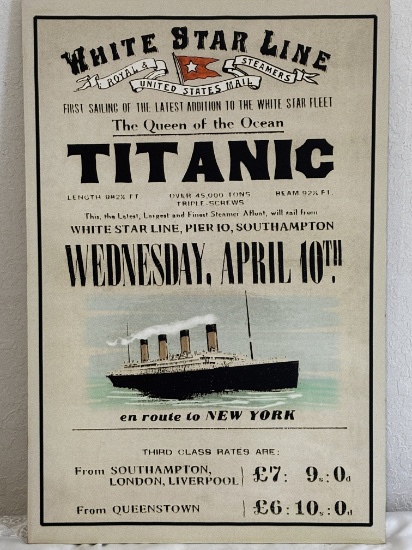 Titanic White Star Line Replica Print