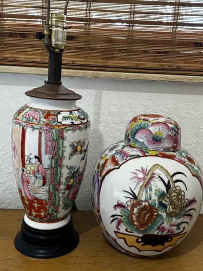 Oriental Lamp and Ginger Jar