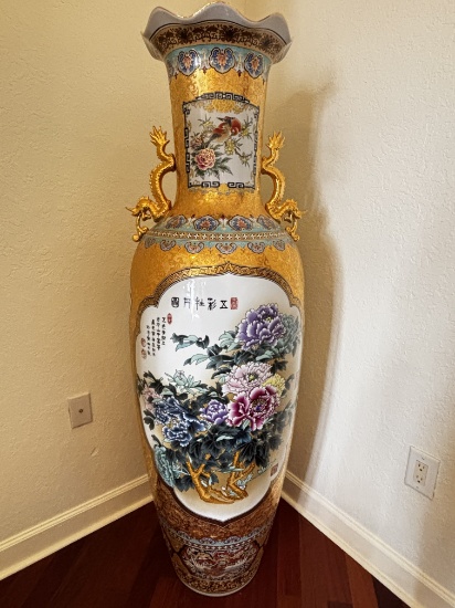 Vintage Hand Painted Oriental Vase Royal Satsuma