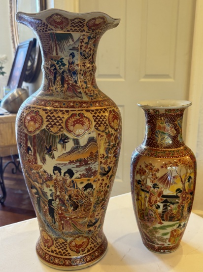 Hand-Painted Oriental Vases