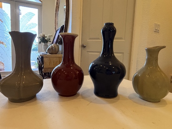 Glazed Ceramic Vases in Varied Colors