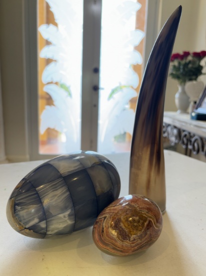 Natural Stone Decorative Sculpture Trio