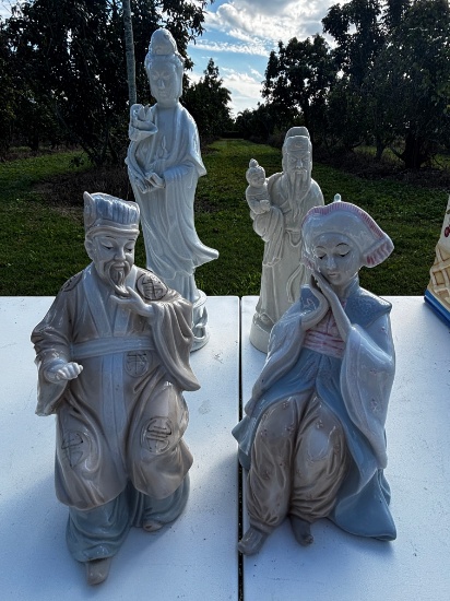 Asian-Inspired Ceramic Figurines, Vintage