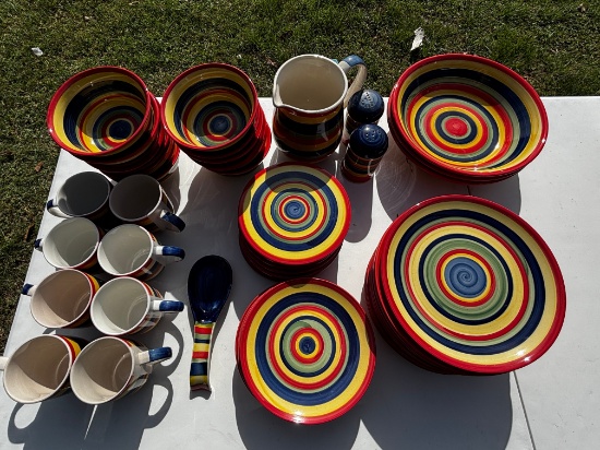 Colorful Hand-Painted Dinnerware Set