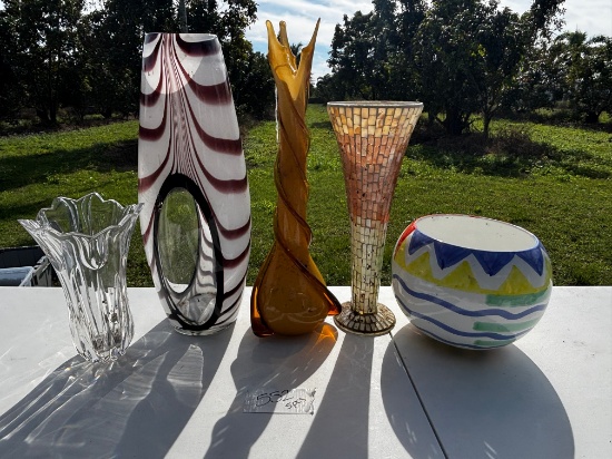 Art Glass and Ceramic Vase Collection
