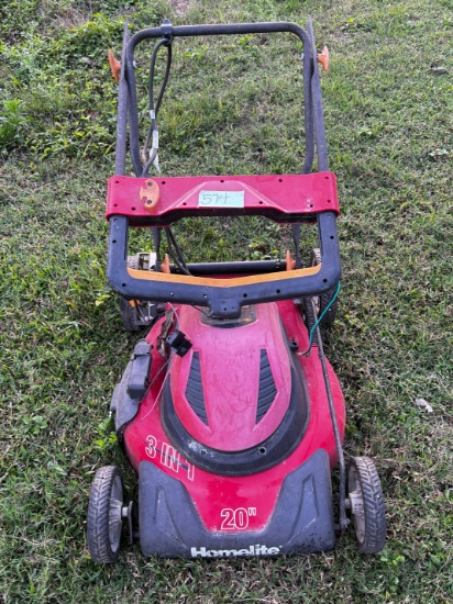 Homelite 20" 3-in-1 Electric Lawn Mower