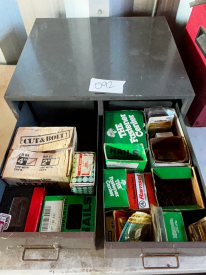 Two-Drawer Metal Organizer with Nails & Fasteners