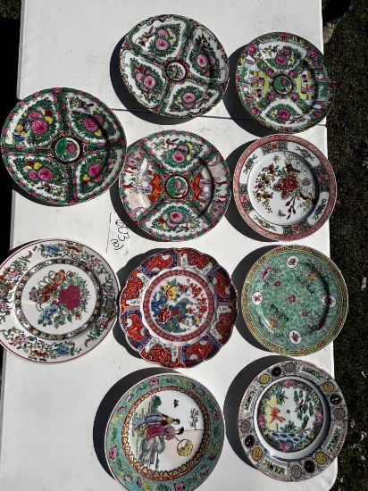 Vintage Asian Hand-Painted Porcelain Plates